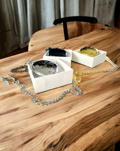 Silverfickur med kvartsverk och möjlighet till gravyr