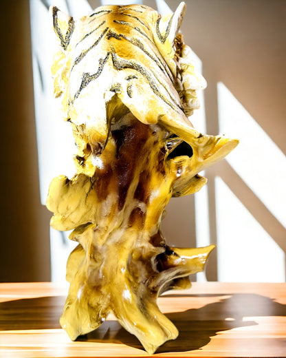 Statuett "Tiger Djungelns Kung" med Graveringsalternativ, figur 29 cm hög, dekoration som present