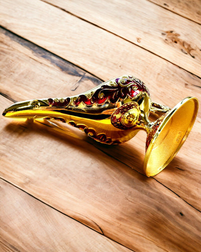 Magisk Aladdins Lampa med Graveringsalternativ - Vinröd Variant, med Guldinslag