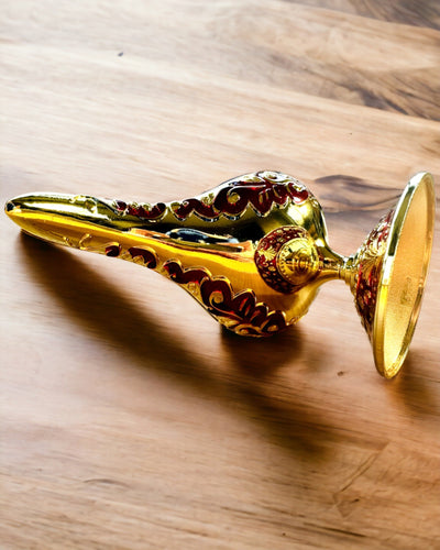 Magisk Aladdins Lampa med Graveringsalternativ - Vinröd Variant, med Guldinslag