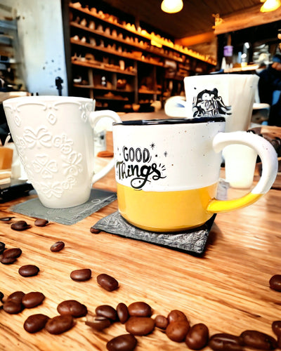 Underlägg för kaffe, te av naturlig sten med personlig gravyr – Fyrkant, cirkel, sexkant, 10 cm