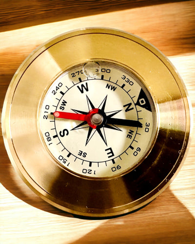 Navigationskompass med Graveringsmöjlighet, Mässing, Klassisk Design – 5 cm