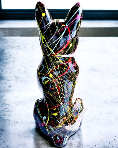 Kolorowy Psiak Artystyczny - Handmålad Fransk Bulldog, personalisering med gravyr, perfekt som present