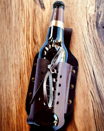 Läderfodral för flaska "LeatherCraft Elegance" - möjlighet till personalisering