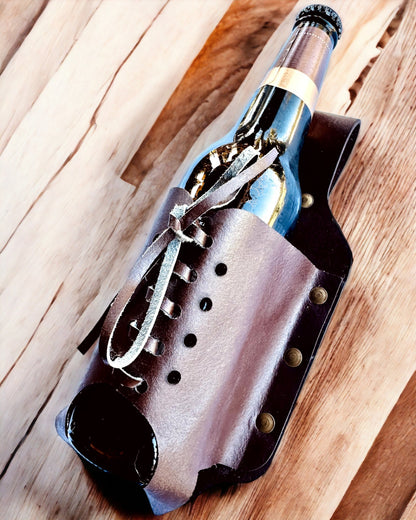 Läderfodral för flaska "LeatherCraft Elegance" - möjlighet till personalisering