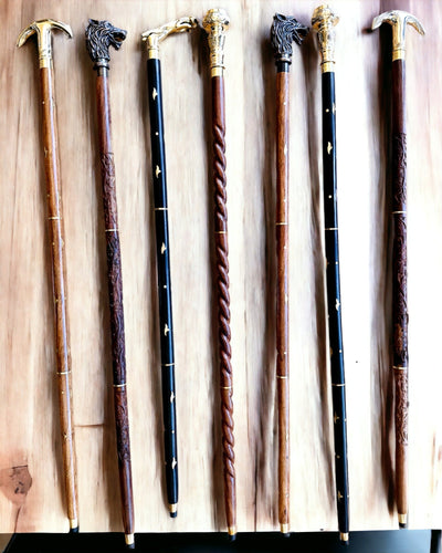 Kompasso Brown - Promenadkäpp - Handgjord i Trä - Exklusiv Utgåva med Graveringsmöjlighet