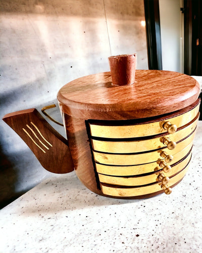 Retro Trälåda "Herbaciarnik" med Graveringsalternativ