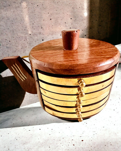 Retro Trälåda "Herbaciarnik" med Graveringsalternativ