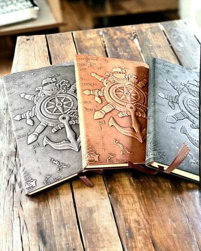 Anteckningsböcker med nautiskt tema "Nautica" med möjlighet till personlig gravyr, som present