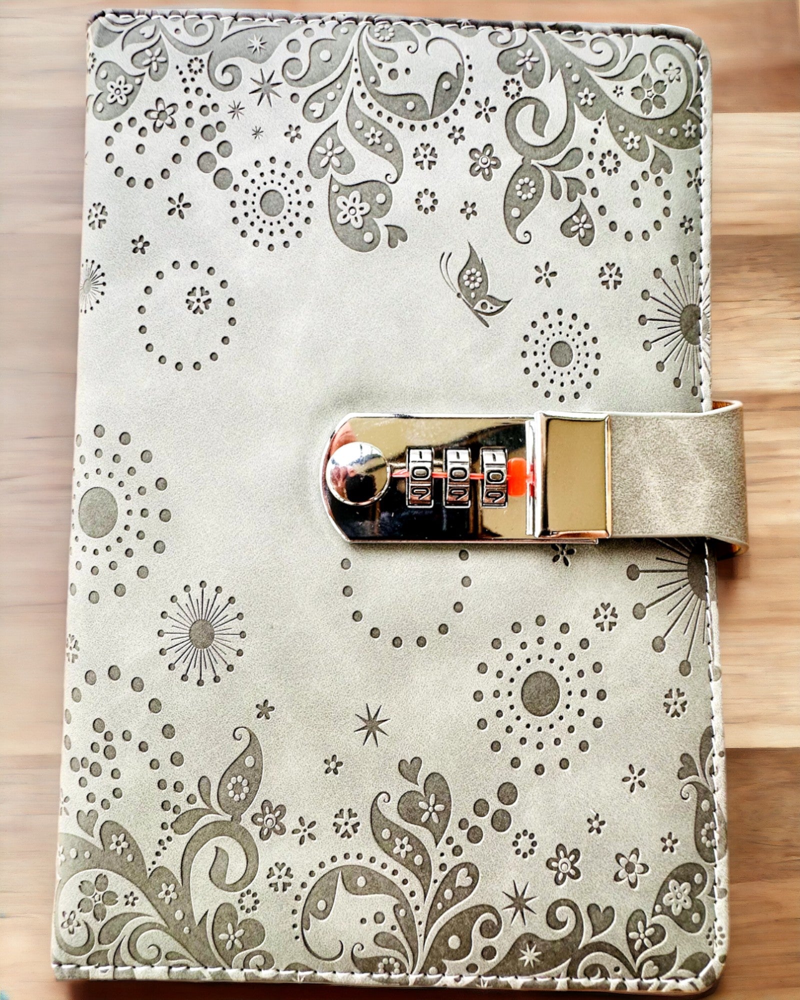 Exklusiv Anteckningsbok, PU-läder, A5 med Kodlås - "Secret Journal", personalisering med gravyr
