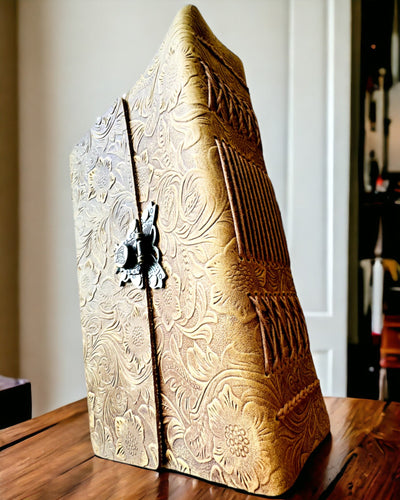 Lyxig Retro Anteckningsbok med Läderomslag - "Vintage Elegance", 480 sidor, möjlighet till gravyrpersonalisering