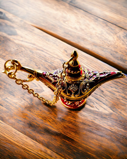 Malutka 4 cm Magisk Lampa Aladdin, nyckelring, 6 färgvarianter - Förtrollade Minnen, personalisering med gravyr