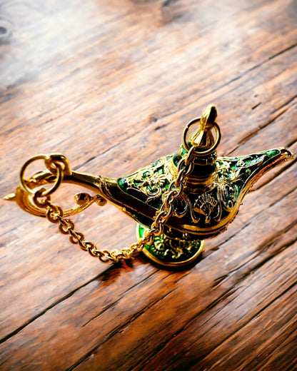 Malutka 4 cm Magisk Lampa Aladdin, nyckelring, 6 färgvarianter - Förtrollade Minnen, personalisering med gravyr