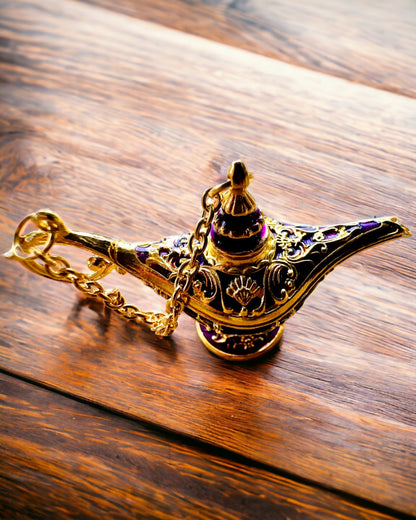 Malutka 4 cm Magisk Lampa Aladdin, nyckelring, 6 färgvarianter - Förtrollade Minnen, personalisering med gravyr