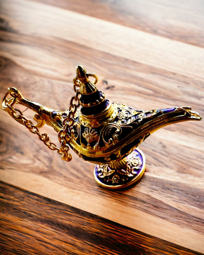 Malutka 4 cm Magisk Lampa Aladdin, nyckelring, 6 färgvarianter - Förtrollade Minnen, personalisering med gravyr