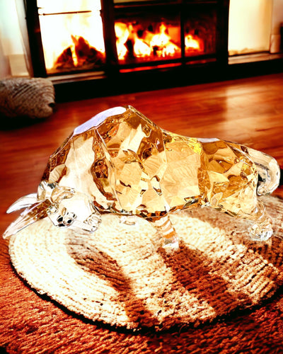 Staty "Złoty Byk" i harts, genomskinlig design, möjlighet till anpassning