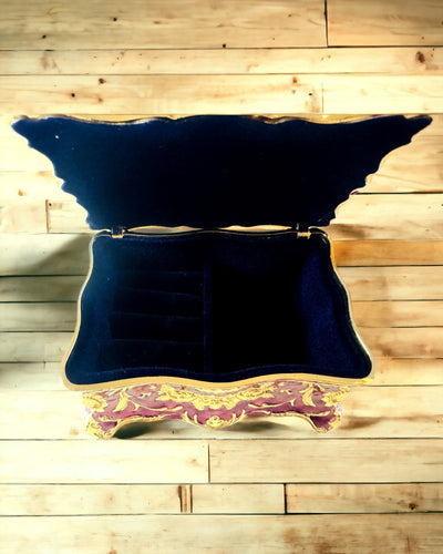 Skrin, Smyckesorganisatör i Vintage-stil – Metallskattkista med Dekorativa Element