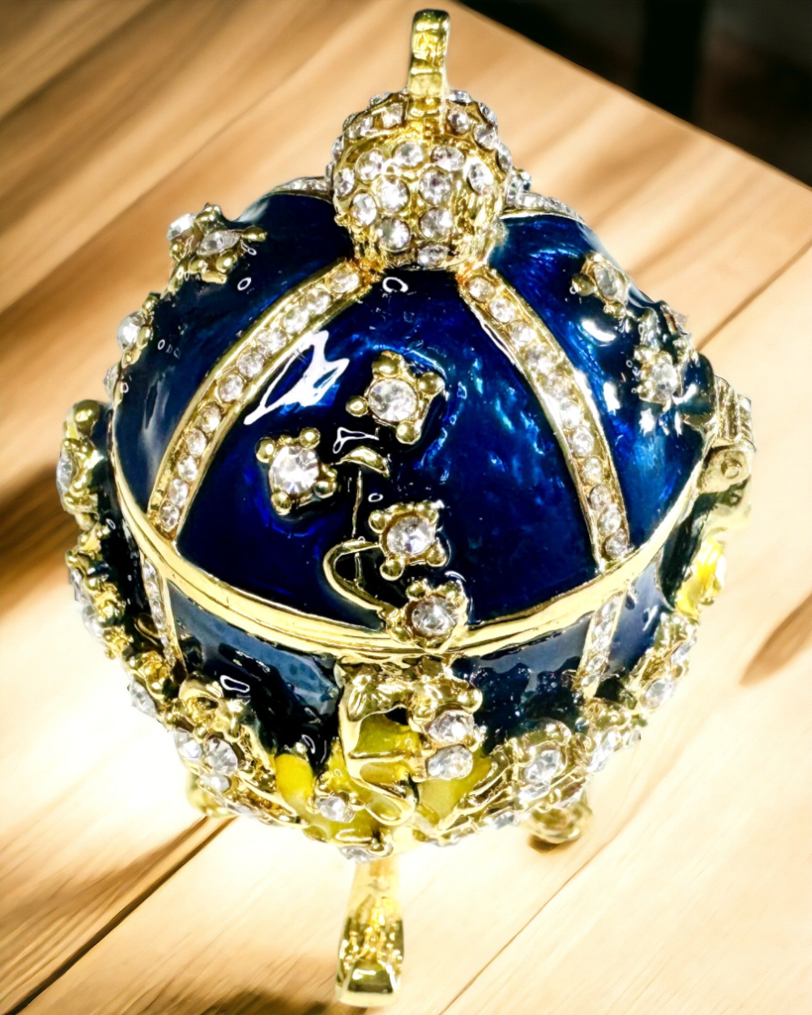 Smyckeskrin 'Kejsarägg' Faberge – Vintage Stil, Dekorativ Förvaringslåda för Accessoarer