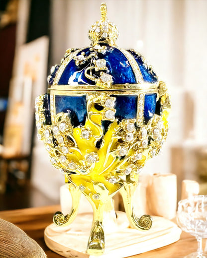 Smyckeskrin 'Kejsarägg' Faberge – Vintage Stil, Dekorativ Förvaringslåda för Accessoarer