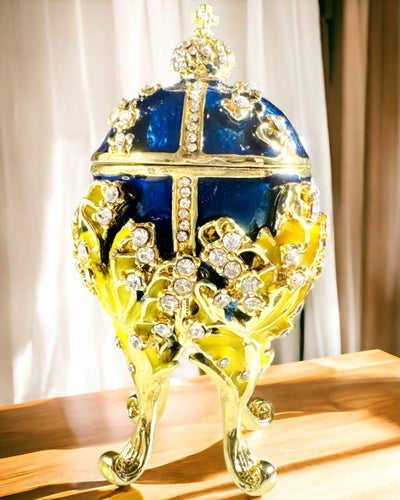 Smyckeskrin 'Kejsarägg' Faberge – Vintage Stil, Dekorativ Förvaringslåda för Accessoarer