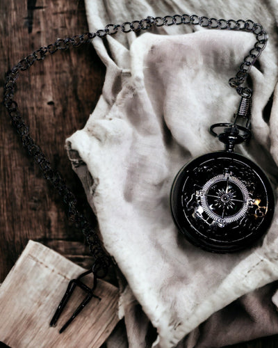 Kompass i fickursstil "Navigator" - Färg mörk metall