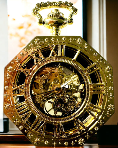 Exklusiv Fickur i Steampunk-stil med Synlig Mekanism på Urskivan - Klassisk Elegans