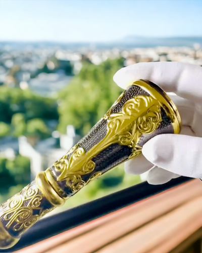 Luksusowa Laska med Guldhandtag i Form av en Blomma – Elegant och Moderiktig, 93 cm