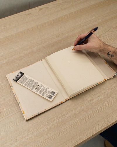 Stor Lokta-anteckningsbok i bomull, blandade färger (21x15cm) - 45 blad - inklusive bokmärke