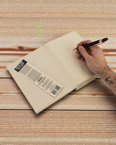 Lokta Arvskrift – stor anteckningsbok 21 × 15 cm, 45 blad, Dina ord med rötter i traditionen