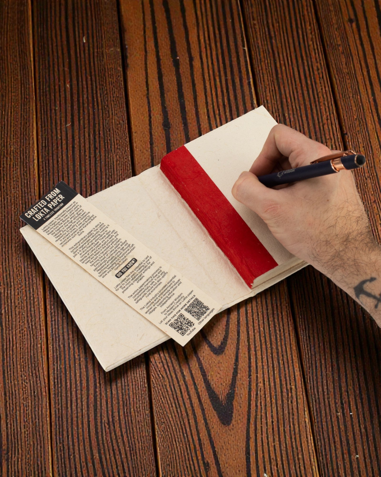 Färgkakel Harmoni – medelstor Lokta-anteckningsbok med motiv av minikakel 15 × 12 cm, 45 blad