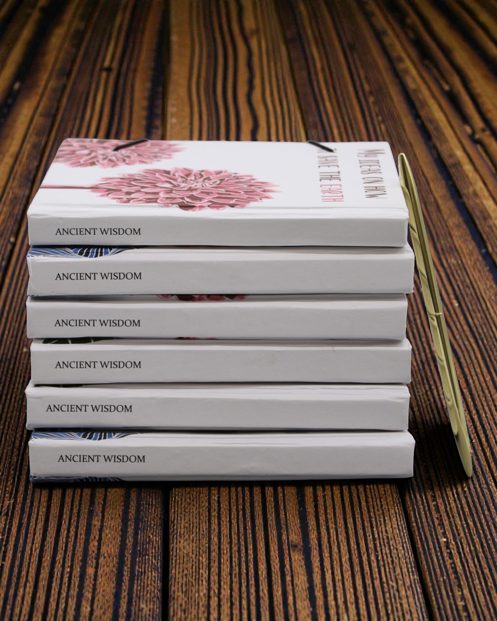 Flowers Together – liten anteckningsbok med rem och knapp av kokos 18 × 12,5 cm, 200 sidor