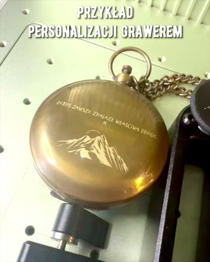 Navigationskompass "Podróżnika" med gravyr, personalisering – Hantverk av indiska hantverkare