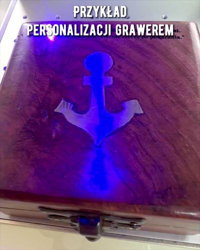 Stora Trälåda för Kompass "Gilbert & Sons" med Graveringsmöjlighet