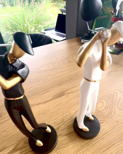 Golfspelare figur "Swing Elegance", 24 cm hög, dekorativ med möjlighet till gravyr som present