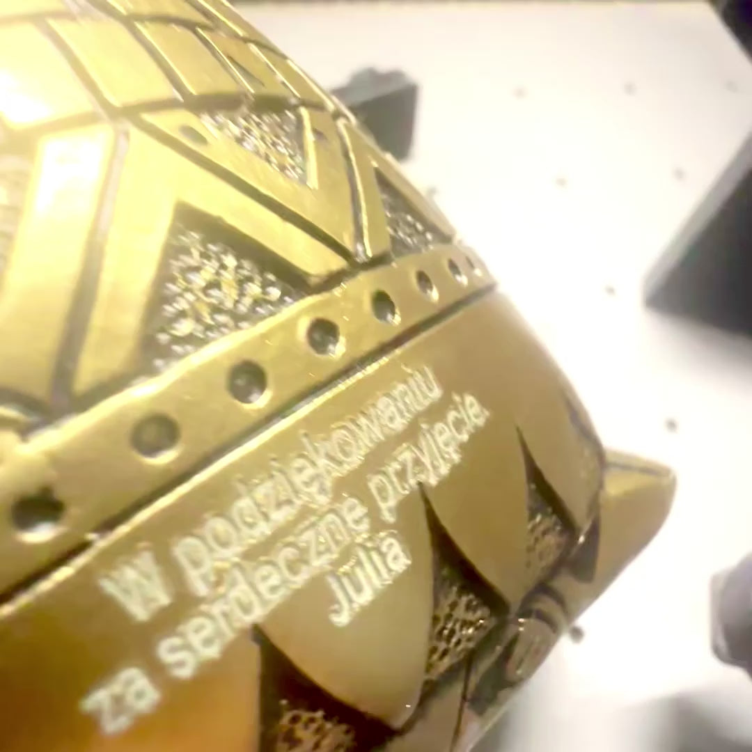 Uggla av visdom med möjlighet till personlig gravyr, dekoration i guld och svart, höjd 13,6 cm, perfekt present för alla tillfällen