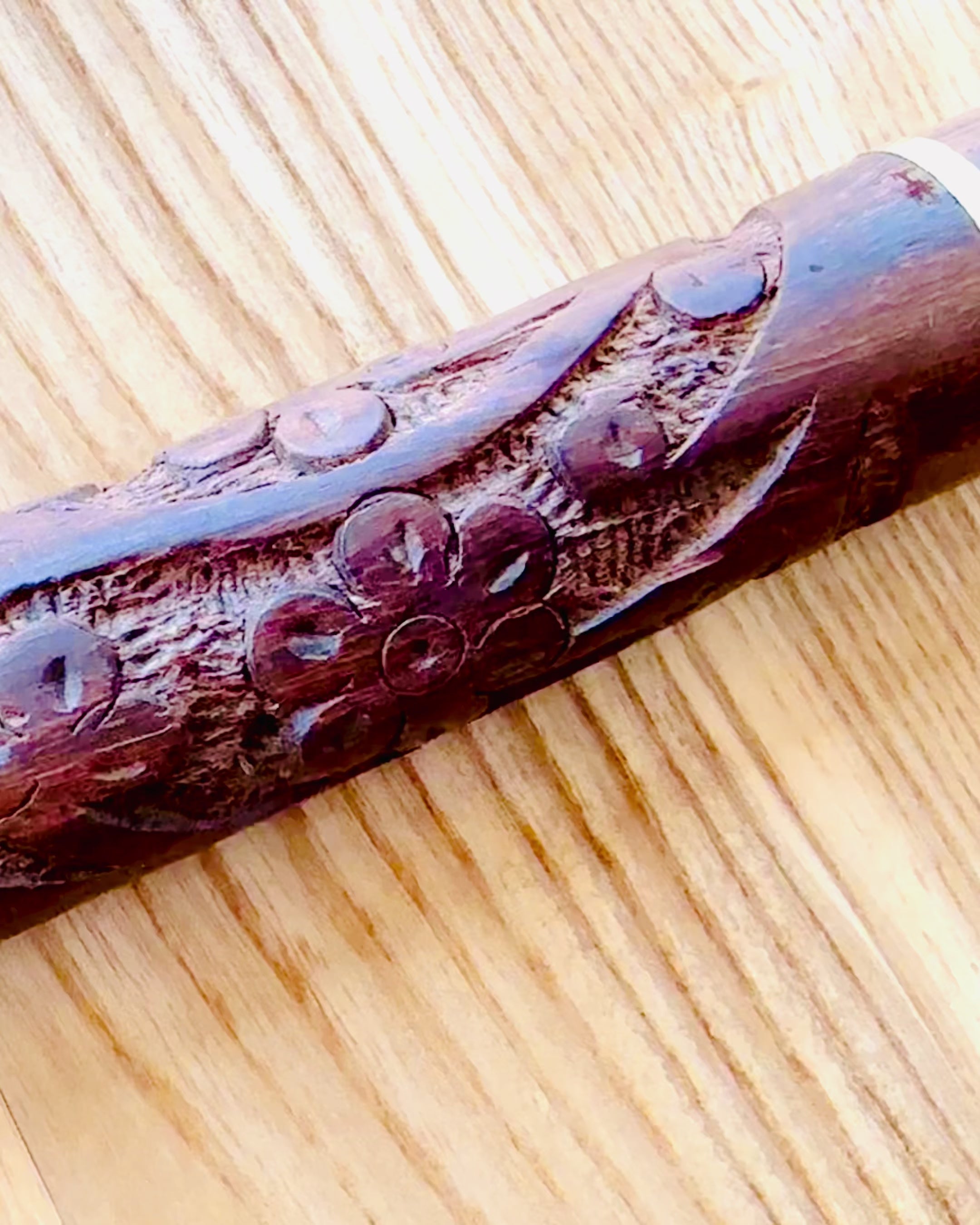 Handsnidad Reskäpp, för promenader "Kunglig Vandrare" i brunt med mönster