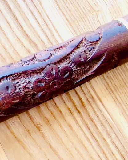 Handsnidad Reskäpp, för promenader "Kunglig Vandrare" i brunt med mönster
