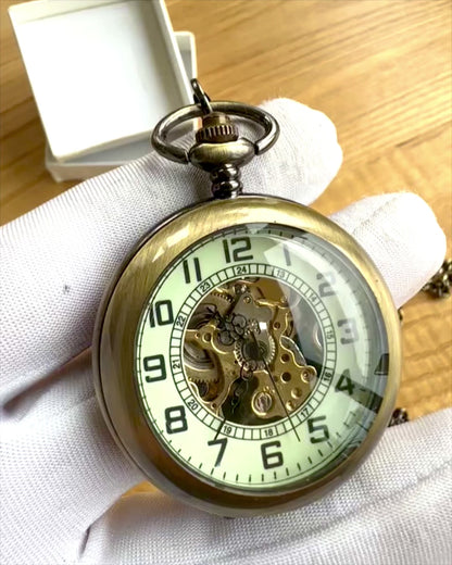 Klassisk Fickur "Oldtimer" - stilfull retroelegans, möjlighet till personlig gravyr som present