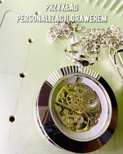 Silver Exklusiv Mekanisk Fickur i Retro Stil, Vattentät - Elegans för Varje Tillfälle, med Gravyr