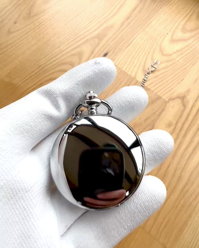 Klassisk Fickur med Dubbel Lock, Manuell, Silverfärg