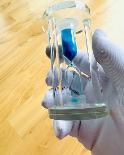 Timglas "Blue Elegance", 10 cm höjd, mäter 10 minuter