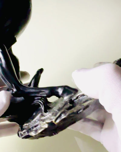 Czarna Perła - Hästskulptur Elegans i Rörelse - Möjlighet till Gravyr