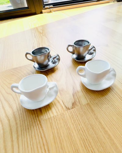 Eleganta Keramikkoppar "Mask" – Set om 2 st. - möjlighet till personlig gravyr som present