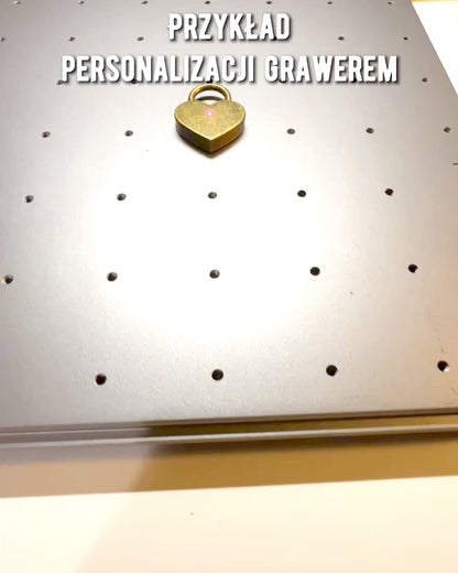 Miłosne Mini Kłódki Serce DeLuxe - Set med 2 hänglås med nycklar, 6 varianter att välja mellan, möjlighet till personlig gravyr som present