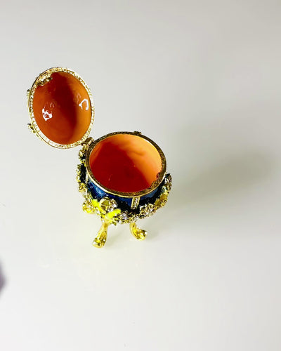 Smyckeskrin 'Kejsarägg' Faberge – Vintage Stil, Dekorativ Förvaringslåda för Accessoarer