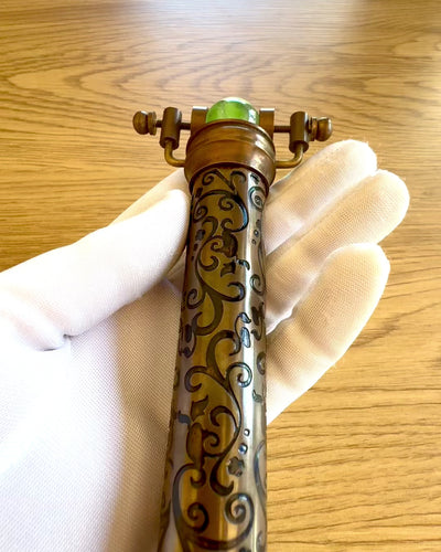 Vintage kalejdoskop ”Emerald Dreams”, 15 cm – handgjord, med möjlighet till personlig gravyr som present