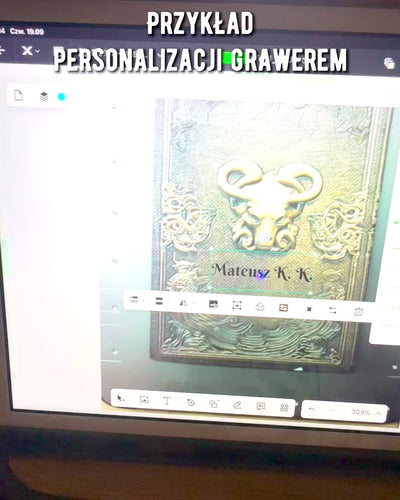 Magiczny Notes, anteckningsbok "Boski Byk" - Elegant och Unik Papeteria, personalisering med gravyr