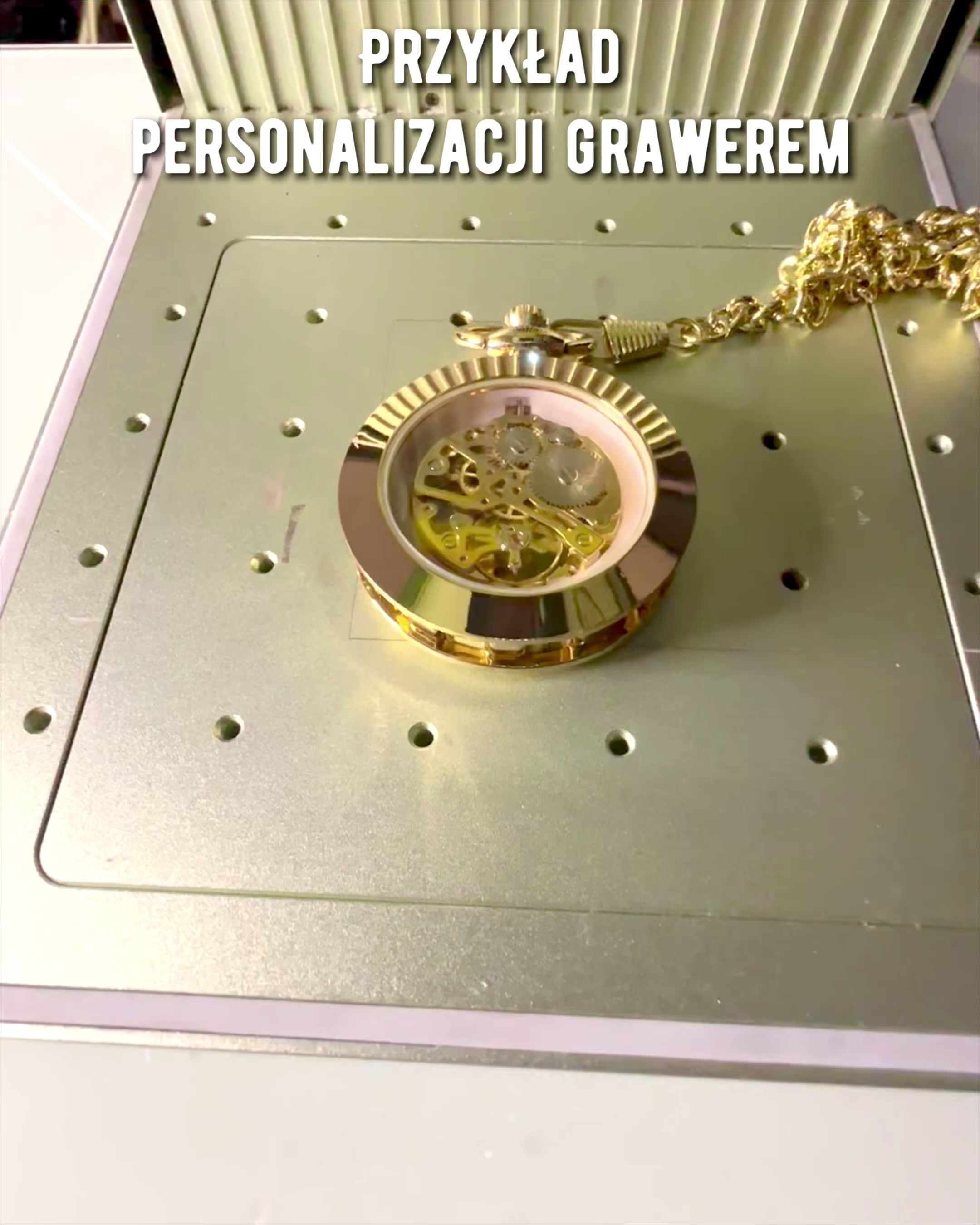 Retro Fickur – Mekanisk Lyx i Vintage-stil färg guld, personalisering med gravyr