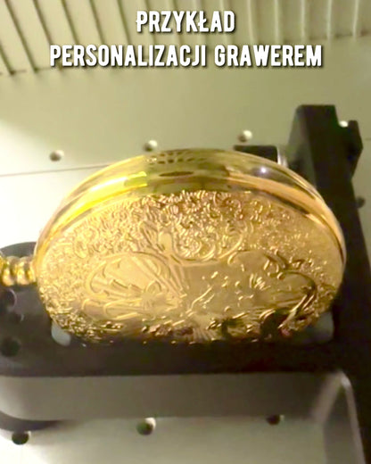 Fickur i guld med vintage-stil och gravyrer – Elegant herraccessoar, perfekt presentidé