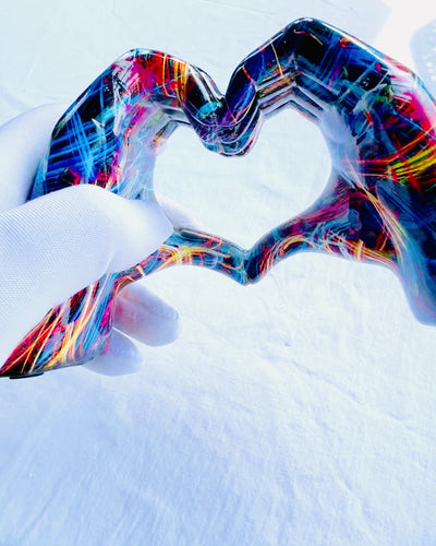 Kalejdoskop Hjärta – Handgjord Prydnad av Harts med Graveringsmöjlighet